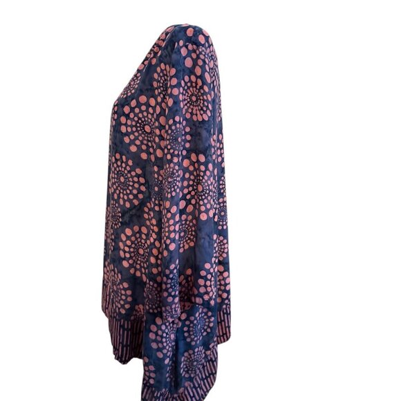 LOVELY Soft Surroundings Purple Geometric Batik BOHO Lagenlook Rayon Tunic Large - Picture 5 of 12